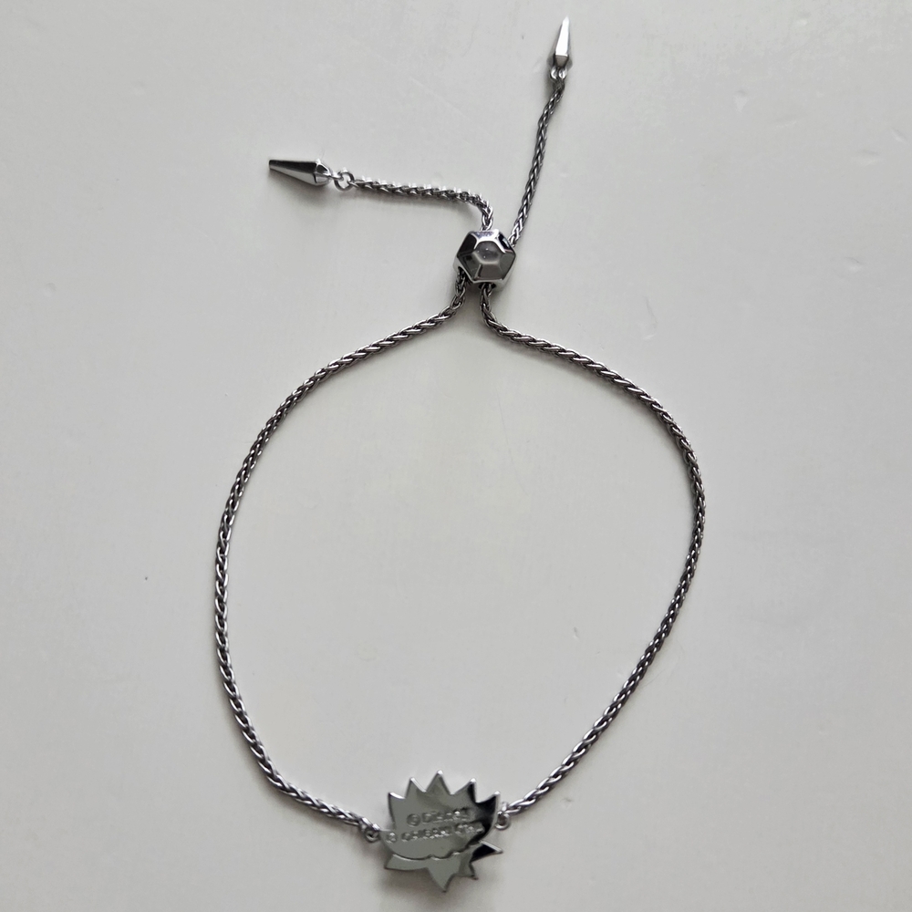 Disney Princess Tiana Silver Water Lilly Slider Bracelet - Picture 3 of 4